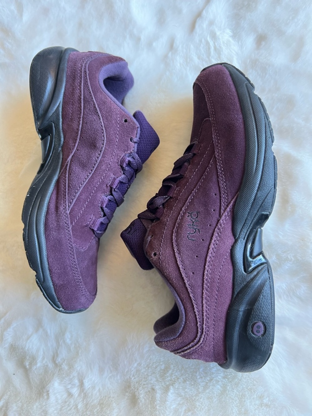 Ryka Catalyst III Women’s Walking Sneakers Purple Leather Fabric Low Top suede